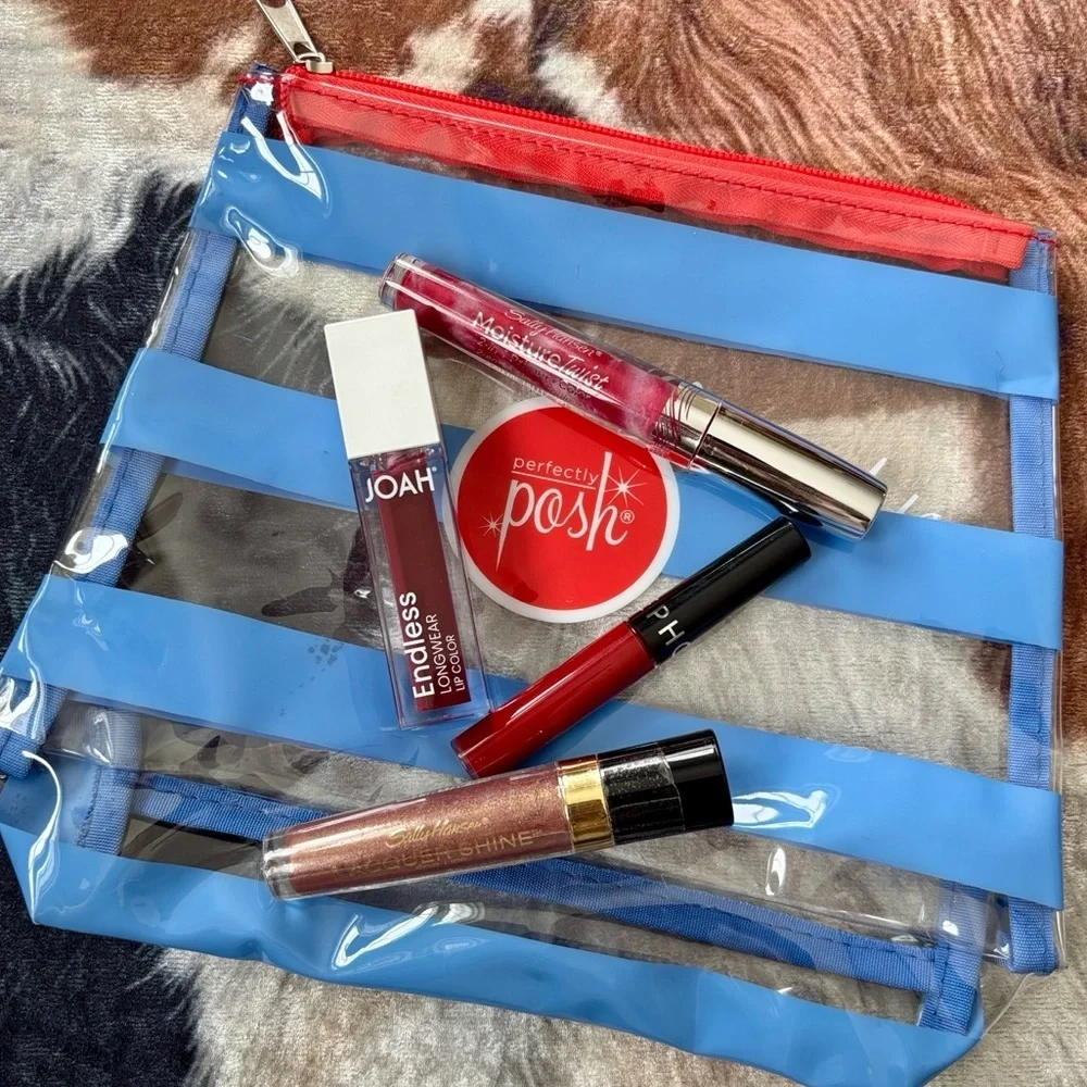 Brand New Lipstick Lip Gloss Bundle Sephora 96 RED VELVET Sally Hansen JOAH Bag